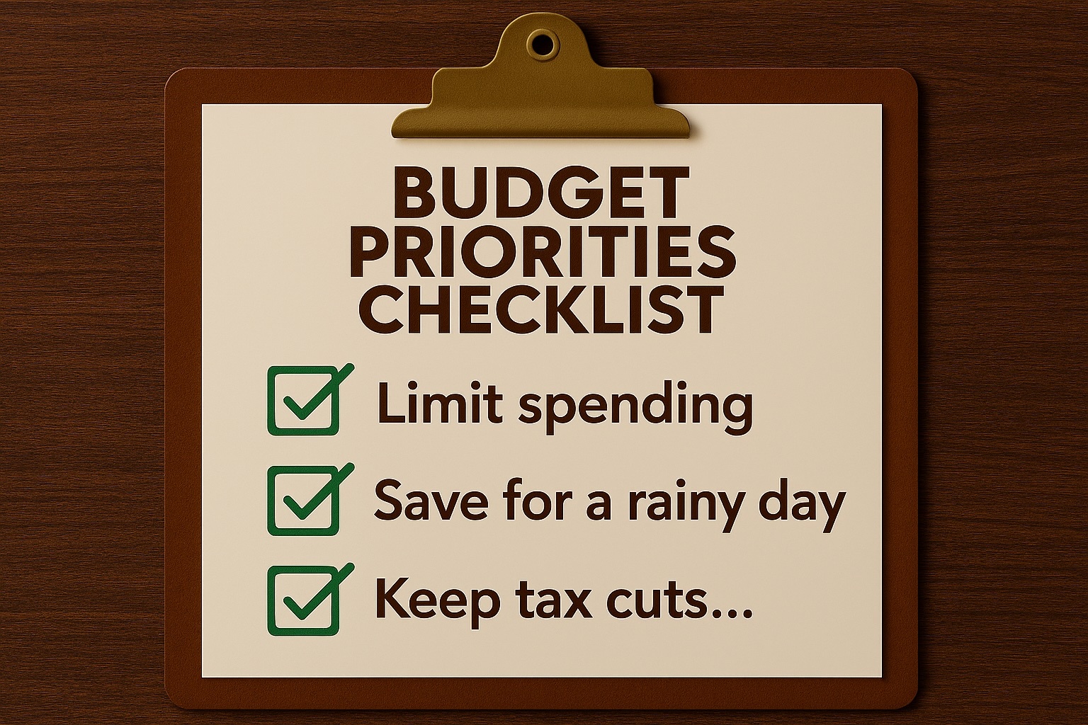 Five priorities for this year's budget plan